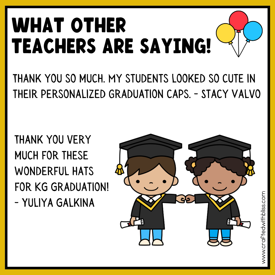 Editable Graduation Hat Template End of the Year Craft
