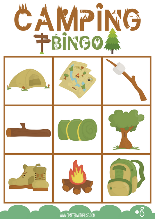 10 Camping BINGO For Preschool Kindergarten