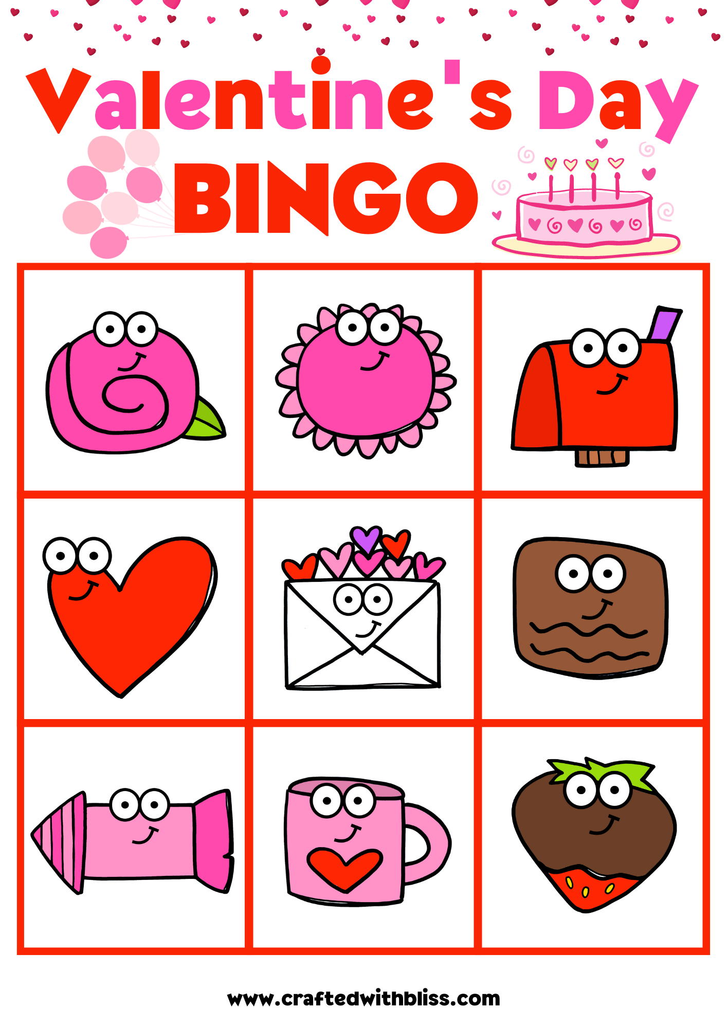 10 Valentine's Day BINGO For Preschool-Kindergarten