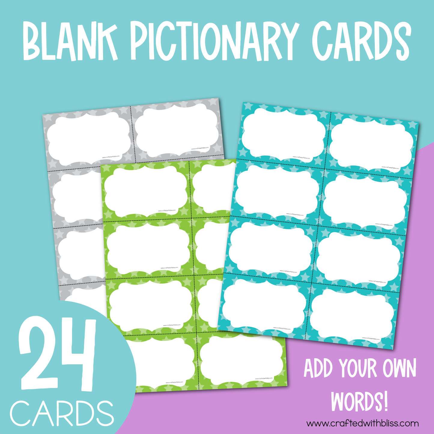 The Ultimate Baby Shower Pictionary Game - 64 Cards