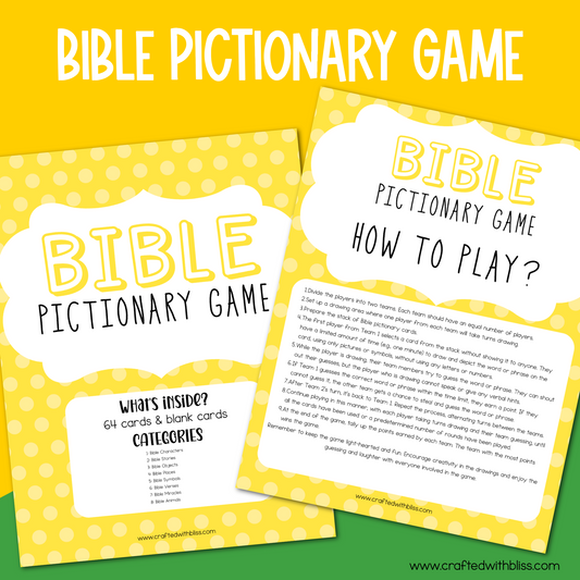 The Ultimate Bible Pictionary Game For Kids - 64 Cards