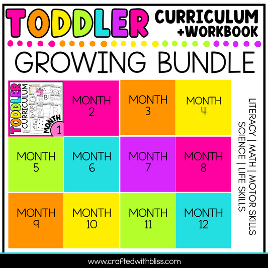 Toddler Curriculum Workbook GROWING BUNDLE Homeschool Tot School Daycare
