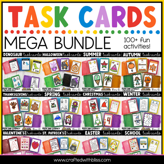 Task Cards Math and Literacy Mega Bundle