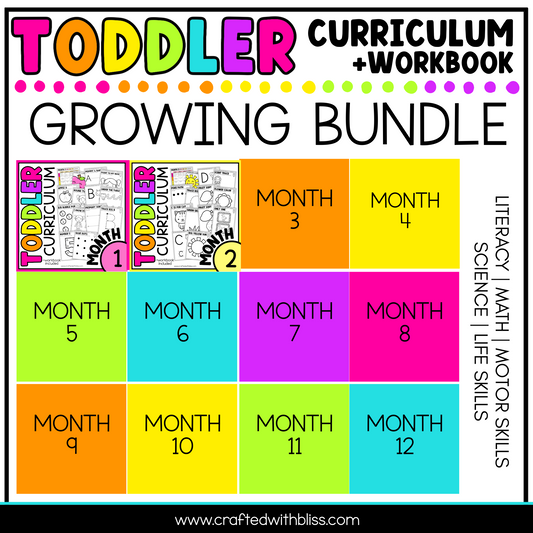 Toddler Curriculum Workbook GROWING BUNDLE Homeschool Tot School Daycare