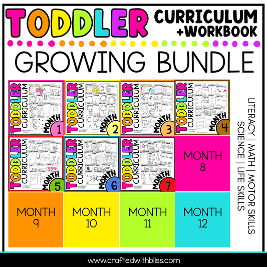 Toddler Curriculum Workbook GROWING BUNDLE Homeschool Tot School Daycare
