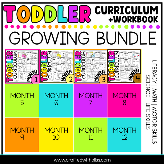 Toddler Curriculum Workbook GROWING BUNDLE Homeschool Tot School Daycare