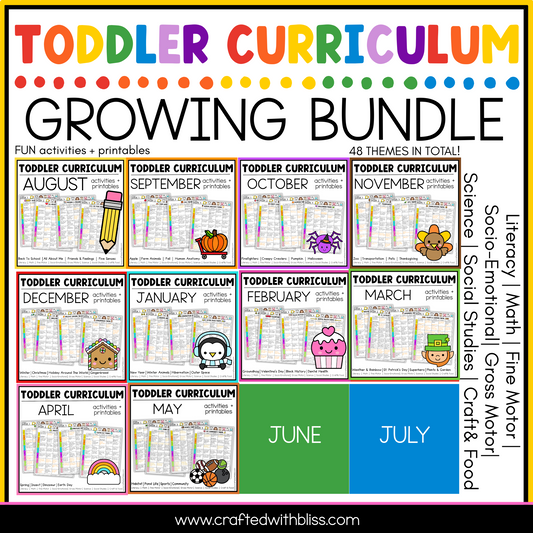 Toddler Curriculum Growing Bundle Tot School Homeschool Daycare 2-3 yo 48 Themes
