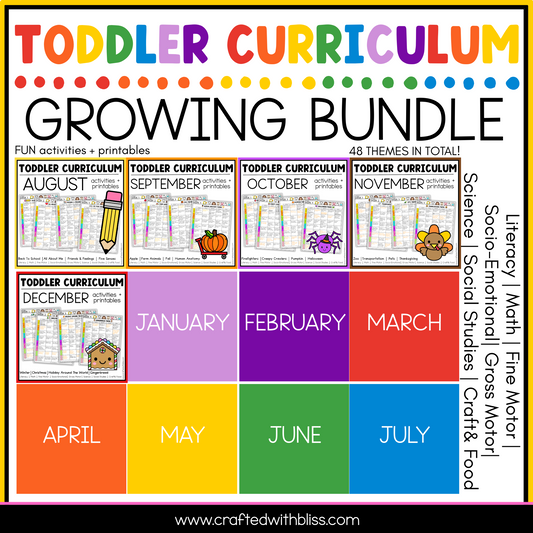Toddler Curriculum Growing Bundle Tot School Homeschool Daycare 2-3 yo 48 Themes