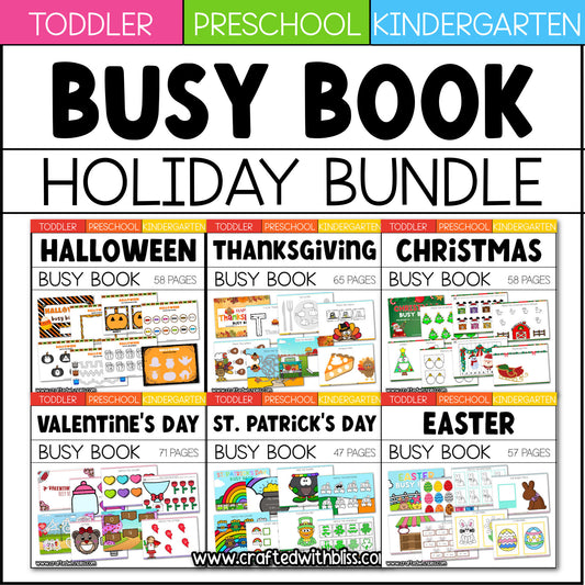 Holidays Busy Book/Binder Bundle SpEd, Toddler and Pre-K