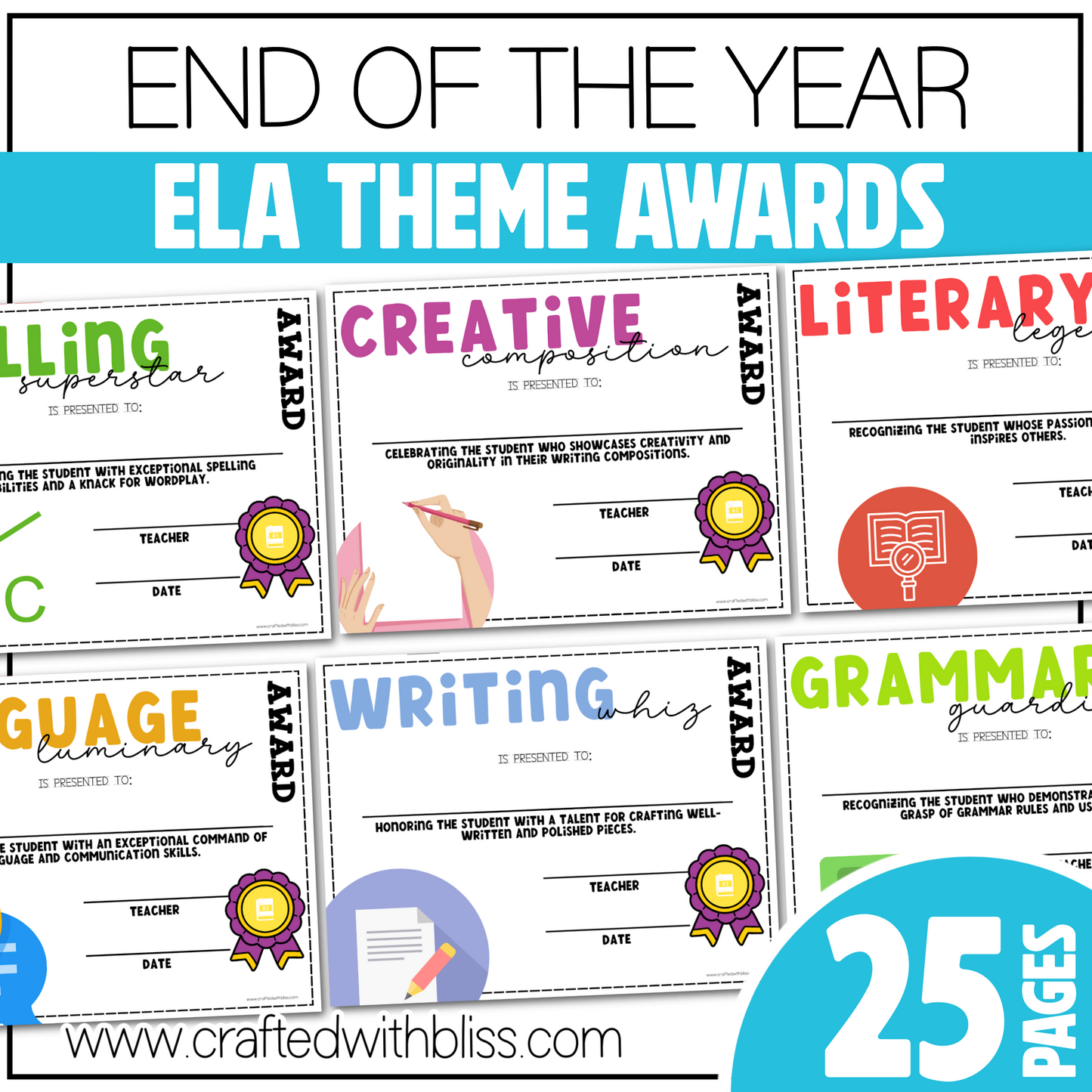 Editable ELA End of the Year Awards