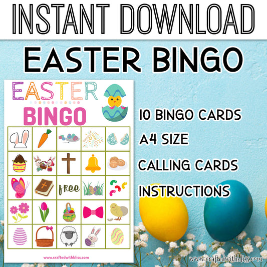 Easter Bingo For Kids - 10 Cards