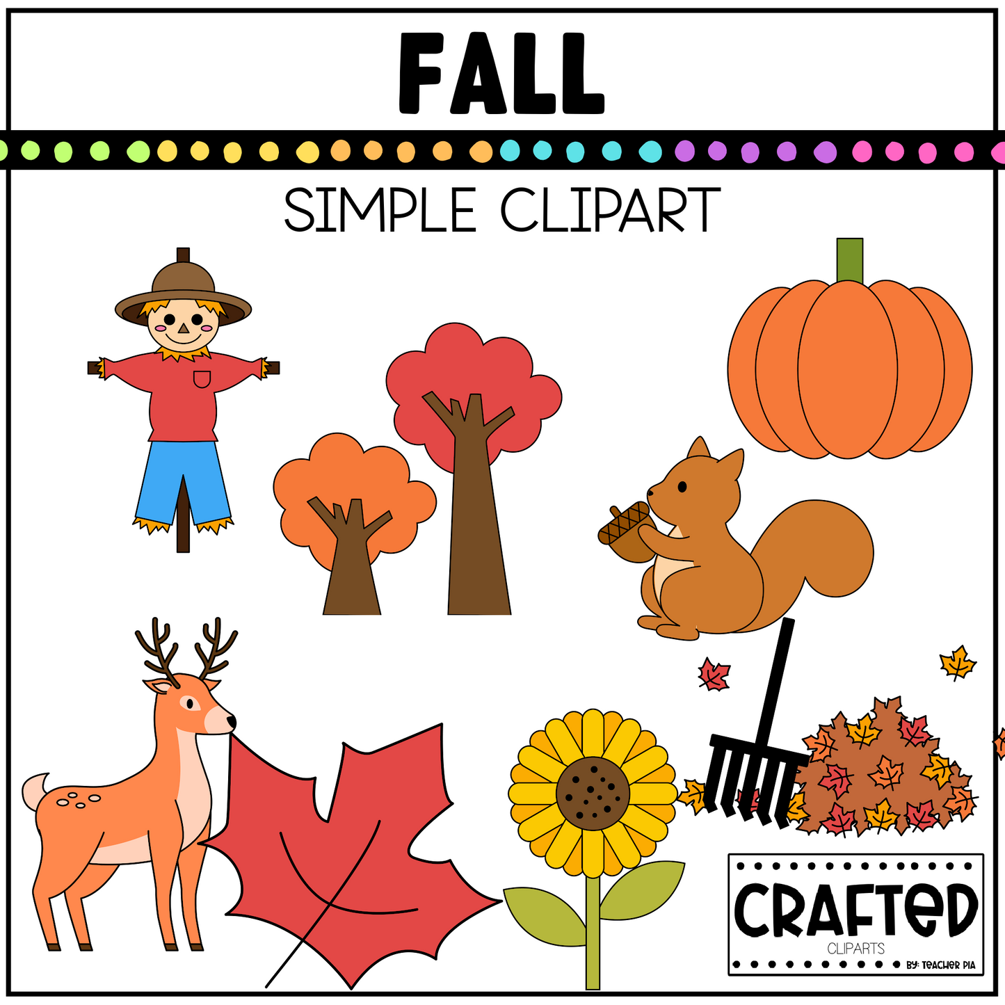 Simple Fall Background Scene September Clipart Commercial Use