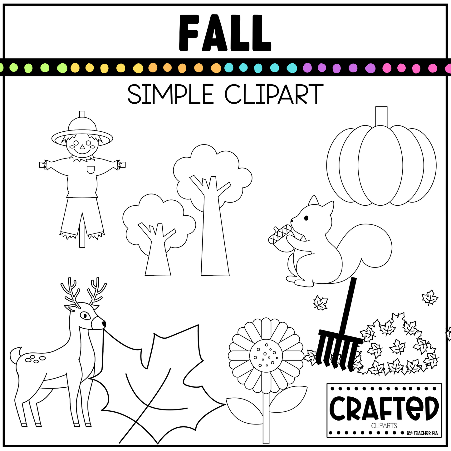 Simple Fall Background Scene September Clipart Commercial Use