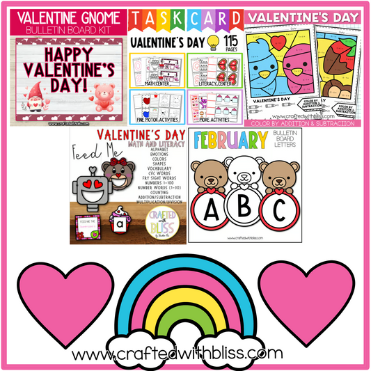 February Preschool-Kindergarten Bundle, February Kindergarten Activities, Daycare Craft Worksheet, Printable Feb Activities Kids Homeschool