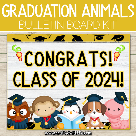Graduation Animal Theme Bulletin Board Kit Door Classroom Decor End of the Year