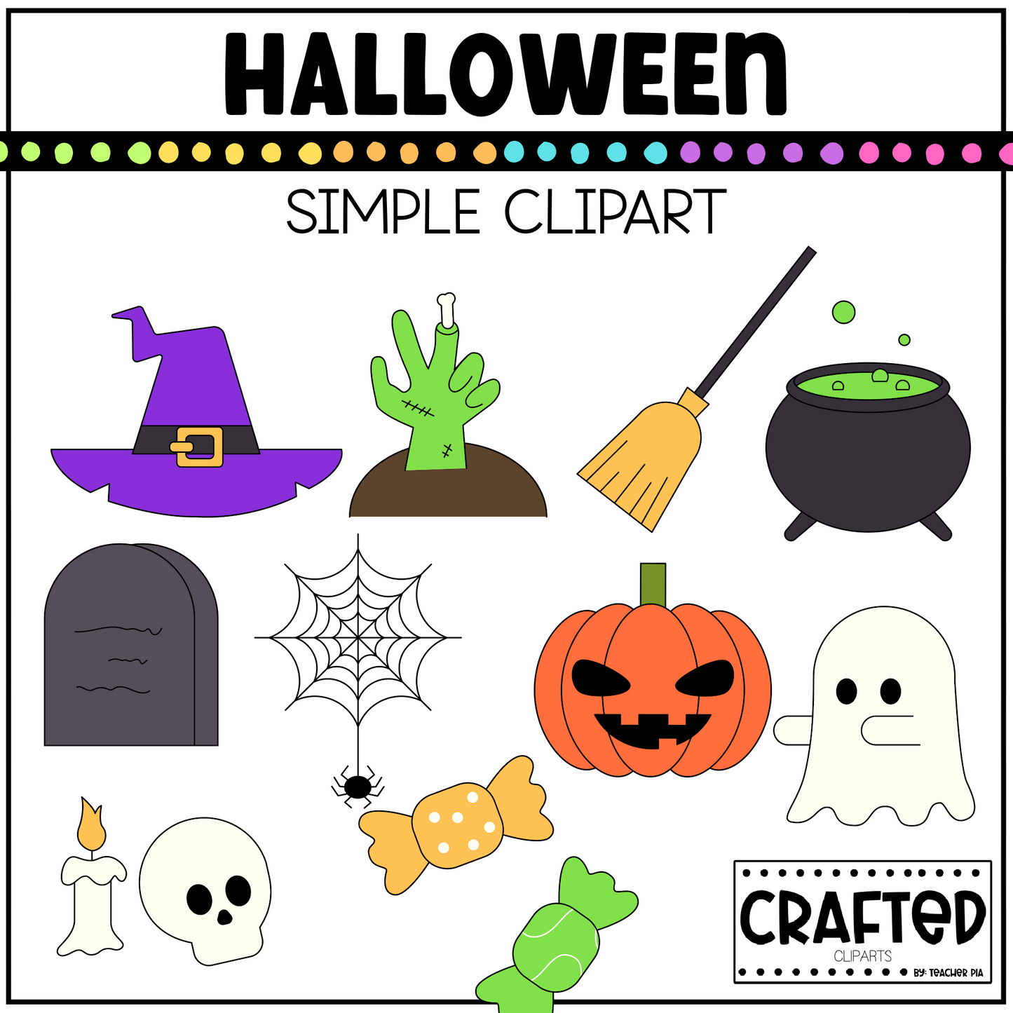 Simple Halloween Background Scene October Clipart Commercial Use