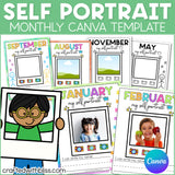 Monthly Self Portrait Activity | Editable Canva Template | Back to School