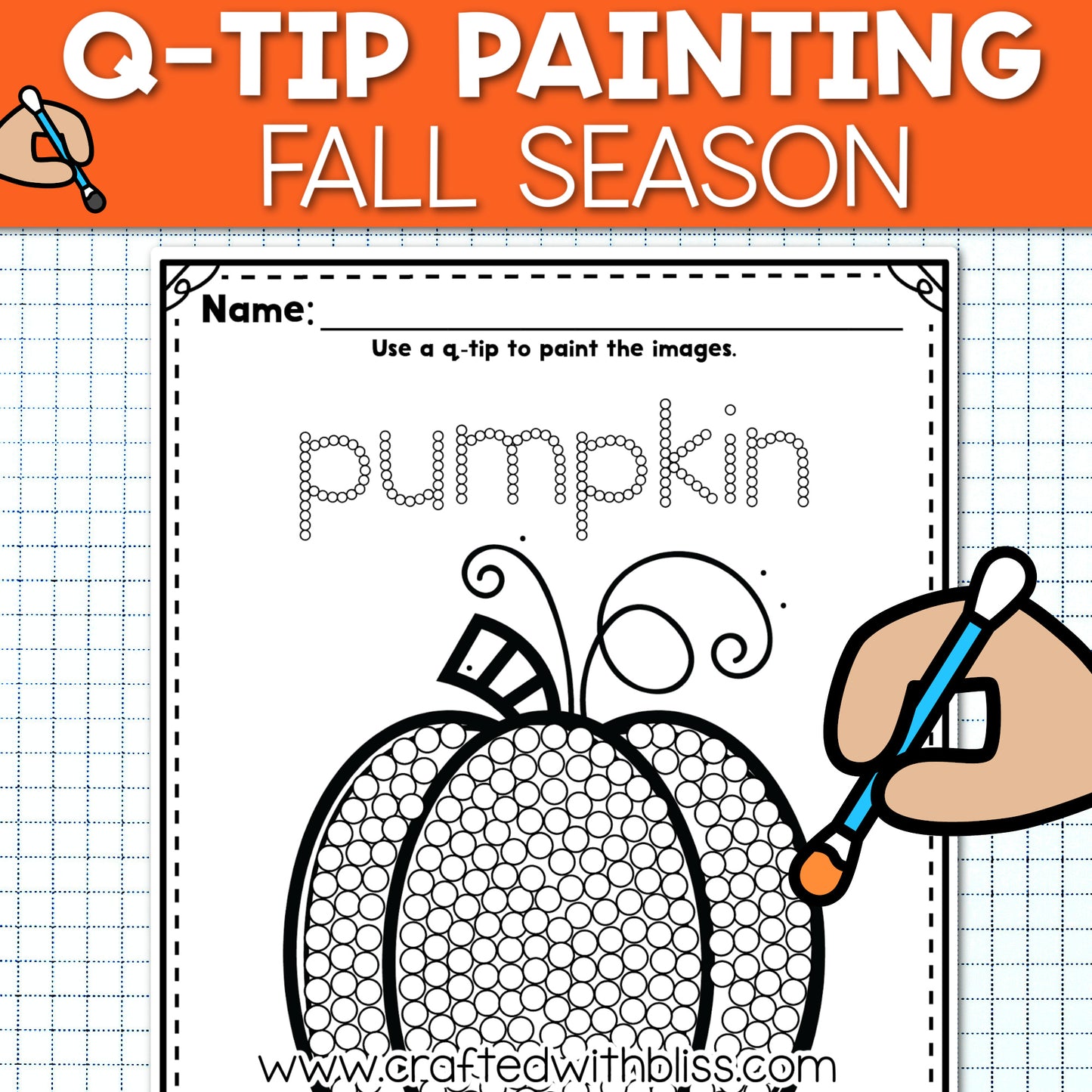 Q-Tip Painting - Fall Season Fine Motor Activity | Fall/Autumn Craft