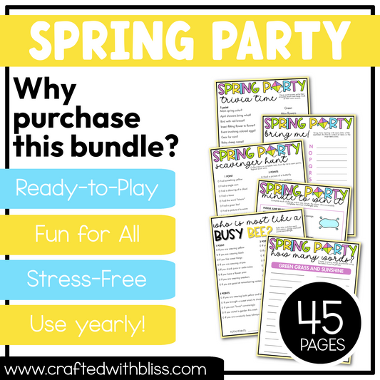 Printable Spring Party Games For All Bundle 30+ Games