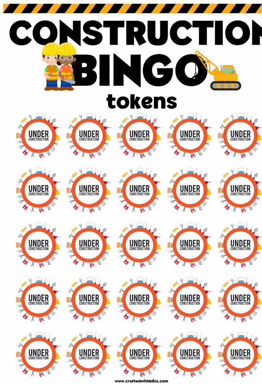 20 Construction Bingo For Kids