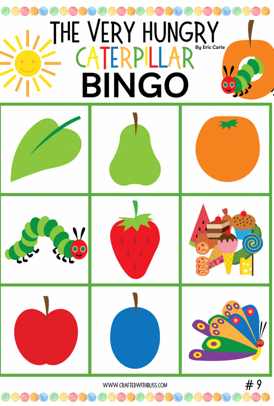 10 The Very Hungry Caterpillar BINGO For Preschool-Kindergarten