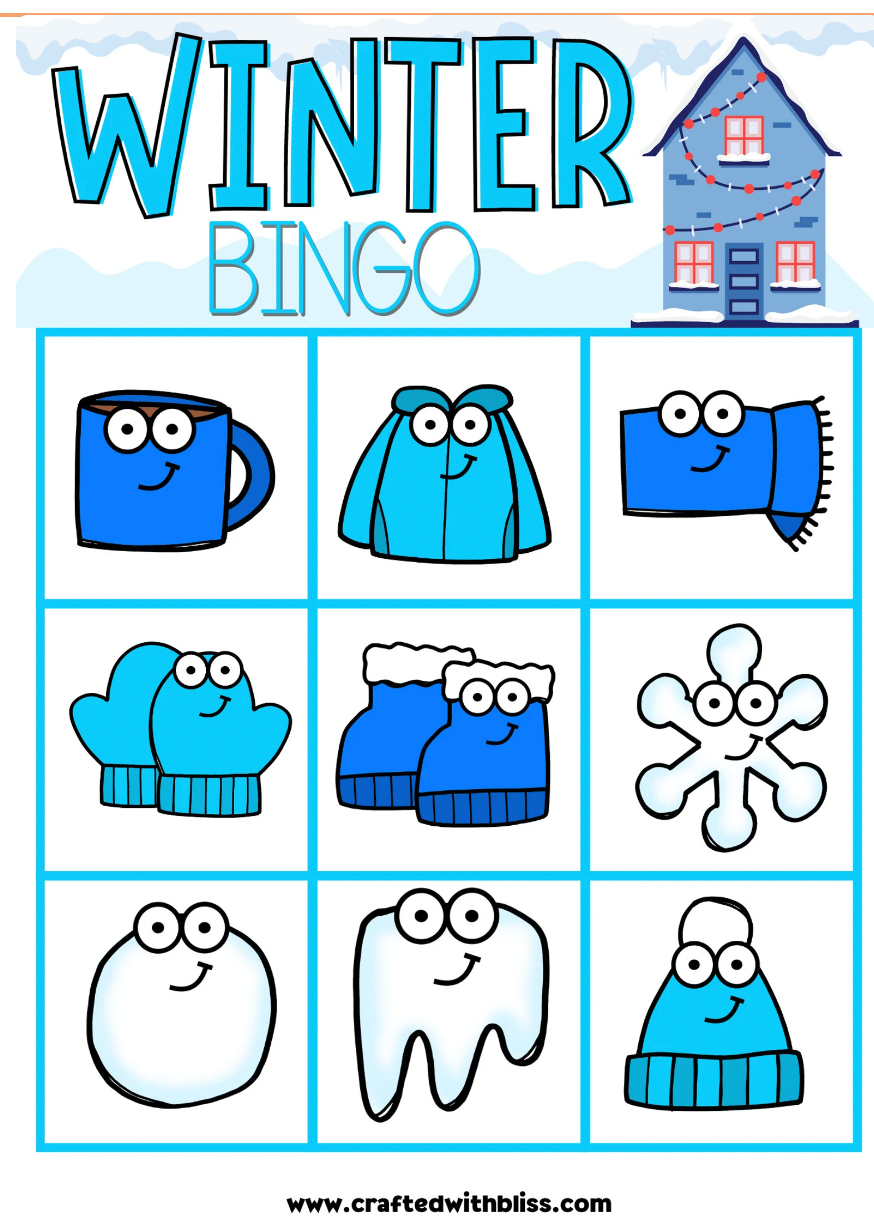 10 Winter BINGO For Preschool-Kindergarten