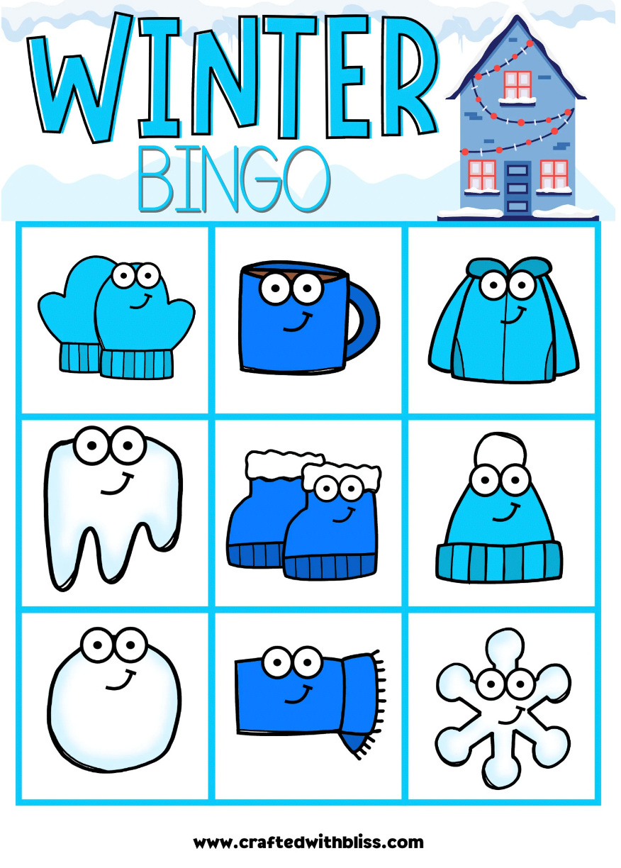 10 Winter BINGO For Preschool-Kindergarten
