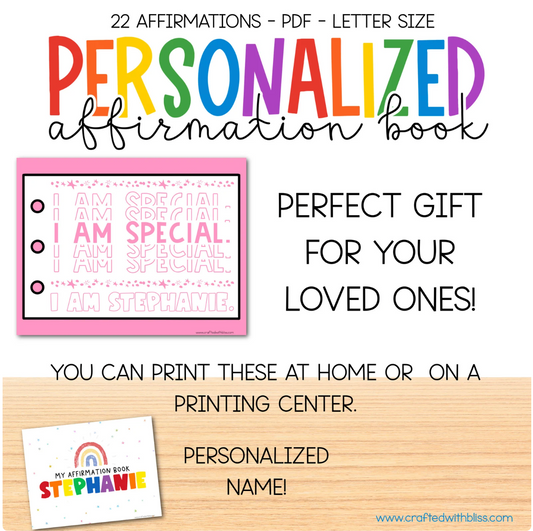 Personalized Affirmation Coloring Book | Gift Ideas | Birthday Gift | Custom Coloring Book