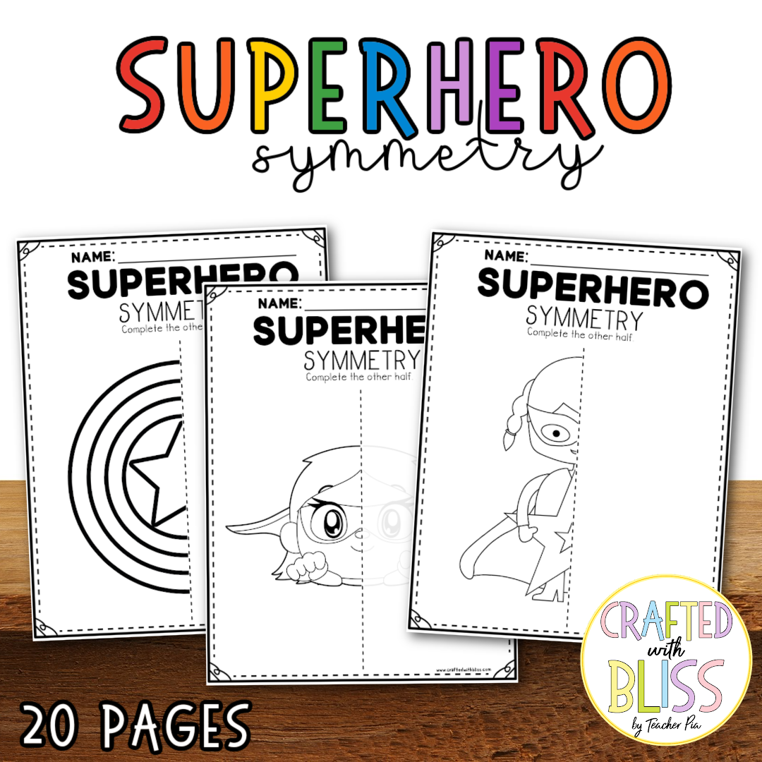 10 Superhero Symmetry For kids