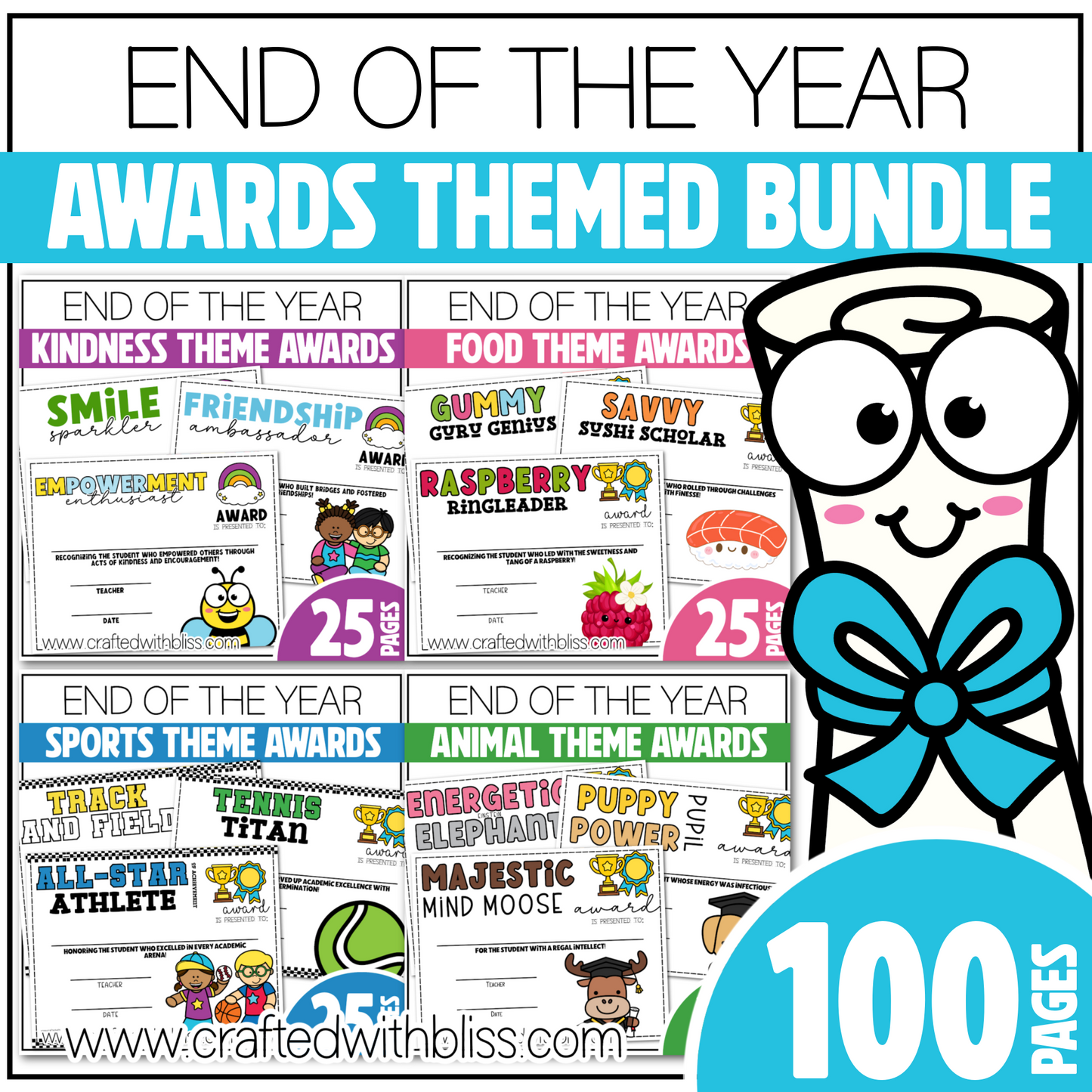 Editable End of the Year Awards Classroom Certificate Themed Bundle