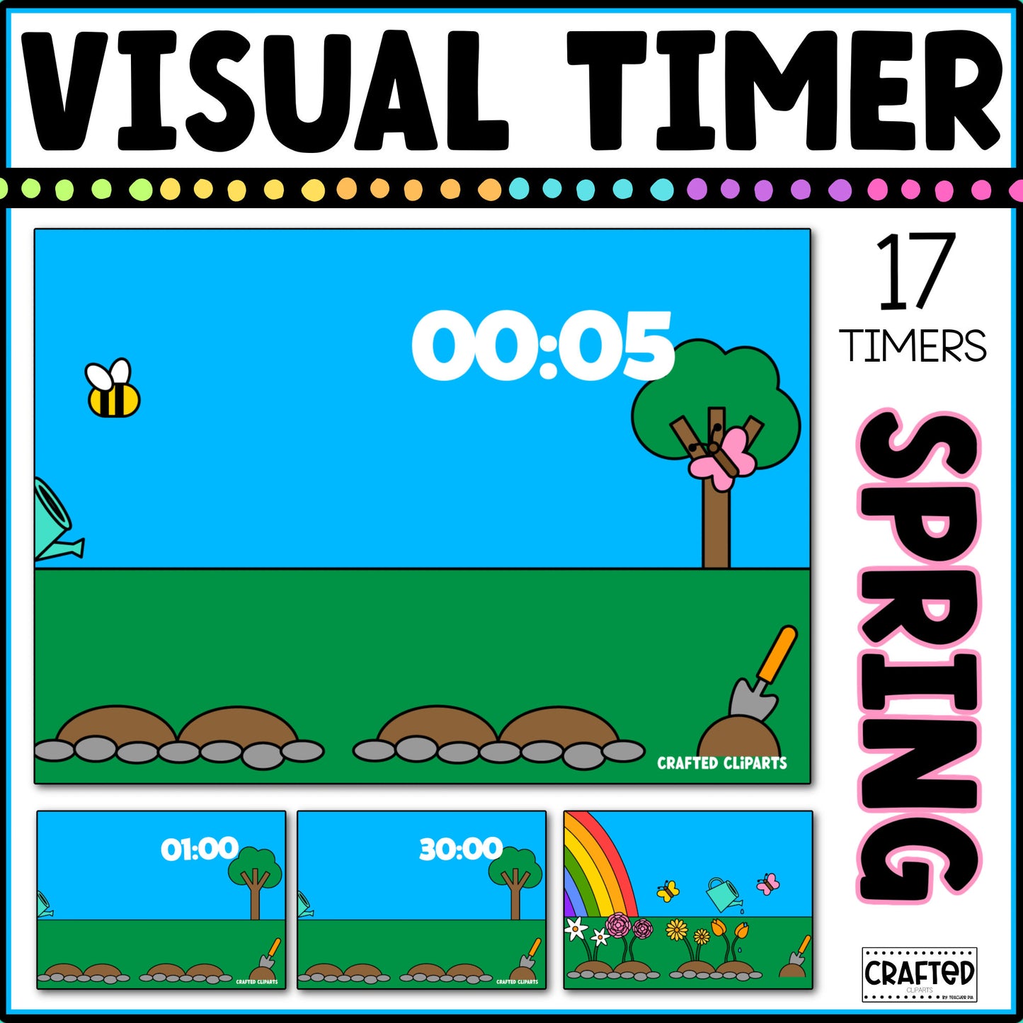 Spring Visual Timer Countdown Classroom Management Tool Transition PPT Video