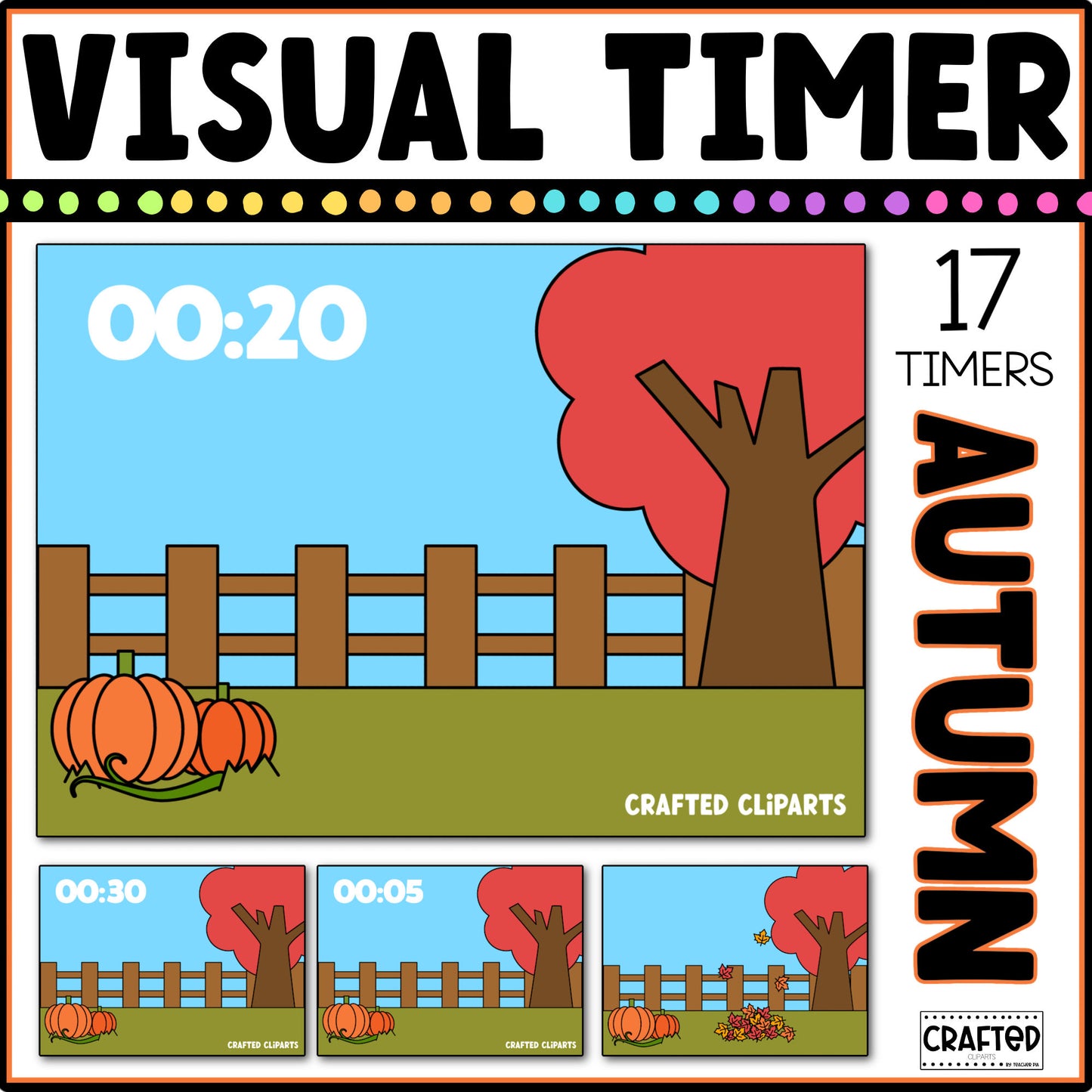 Fall Visual Timer Classroom Management Tool Transition PPT Video Autumn
