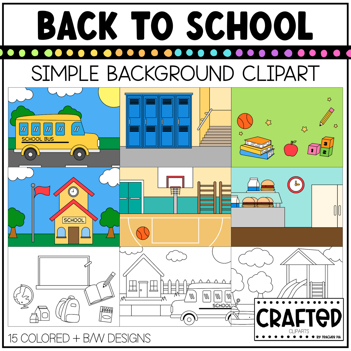 Simple Back To School Background Scene August Clipart Commercial Use