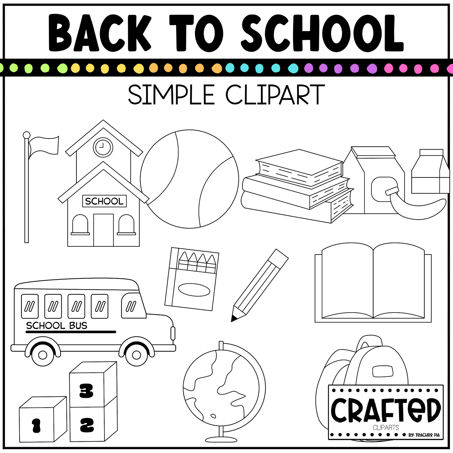 Simple Back To School Background Scene August Clipart Commercial Use