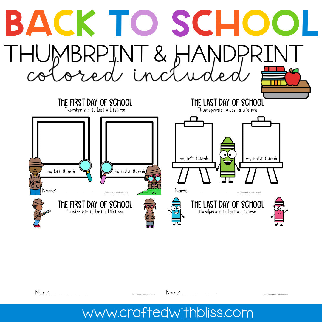 Back to School Thumbprint & Handprint Art Craft | Last Day Of School