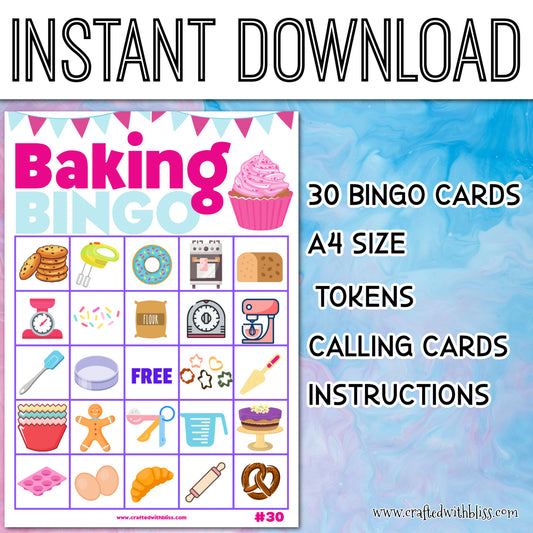 Baking Bingo For Kids - 30 Cards