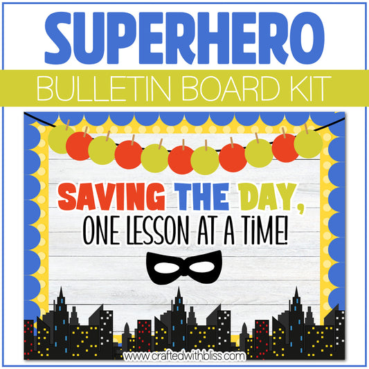 Superhero Bulletin Board Kit Door Classroom Decor Bulletin Back To School Kit