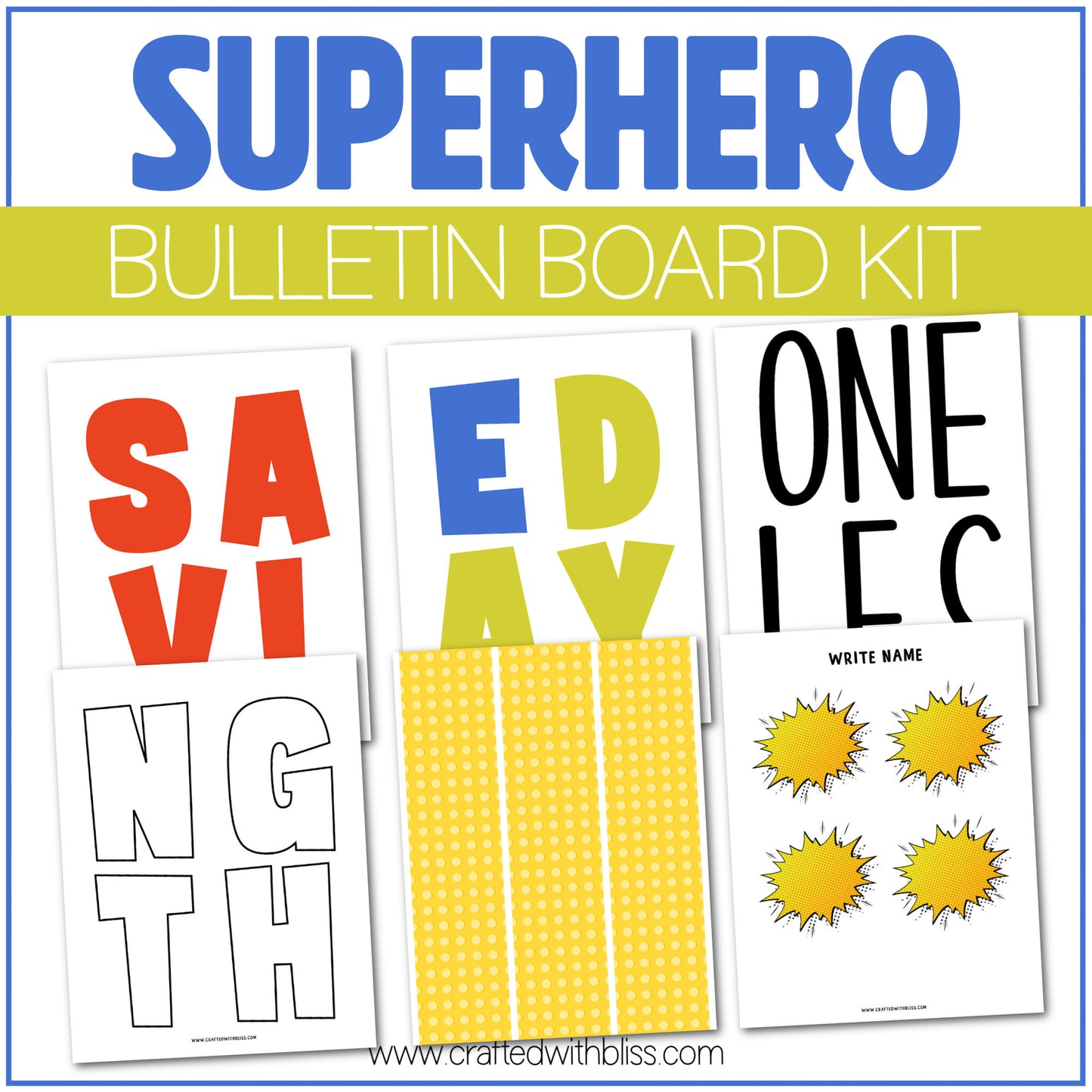 Superhero Bulletin Board Kit Door Classroom Decor Bulletin Back To School Kit