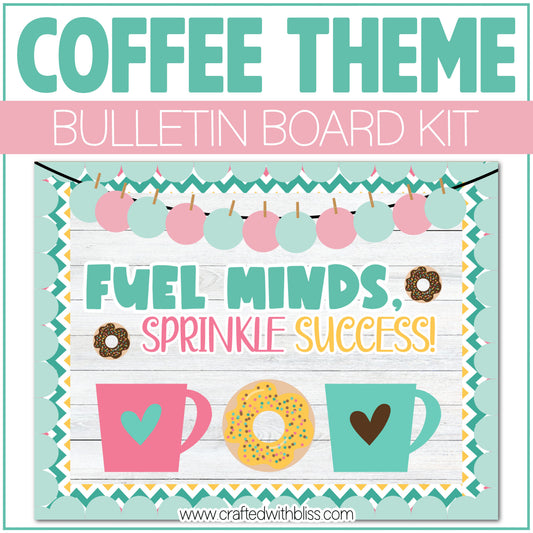 Coffee Theme Bulletin Board Kit Door Classroom Decor Coffee And Donuts Bulletin