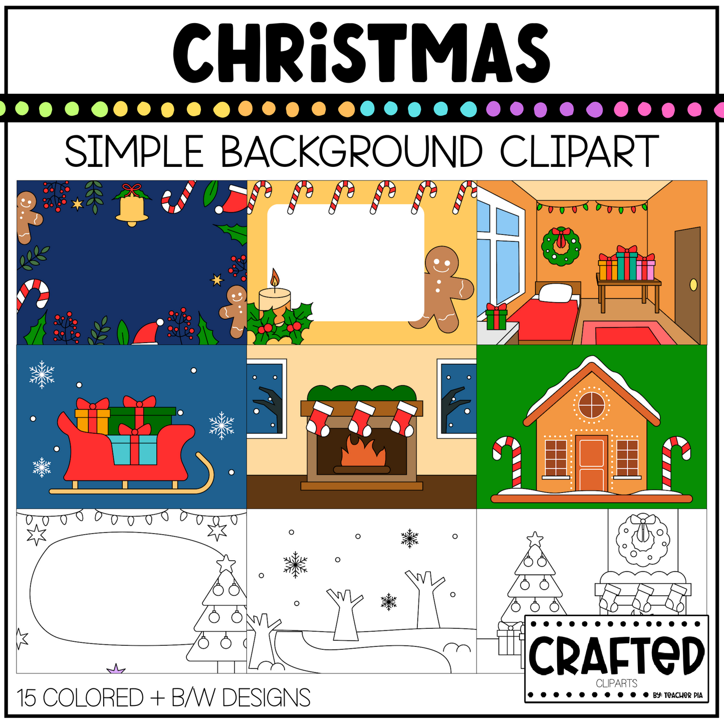 Simple Christmas Background Scene December Clipart Commercial Use