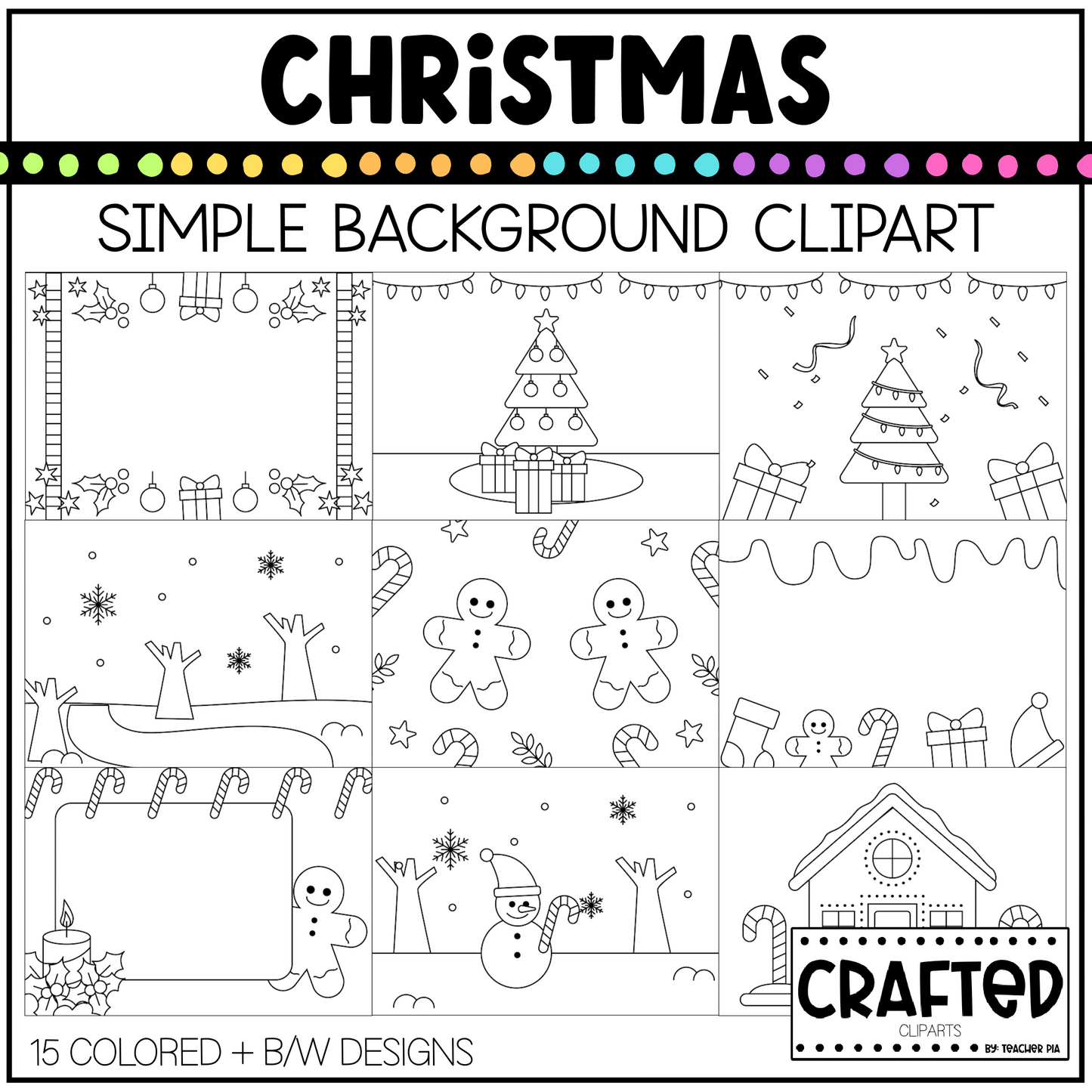 Simple Christmas Background Scene December Clipart Commercial Use