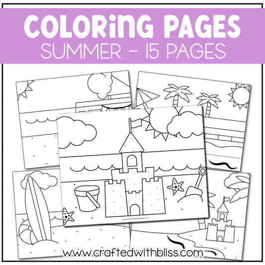 Hello Summer Coloring Pages For Kids Background Scene