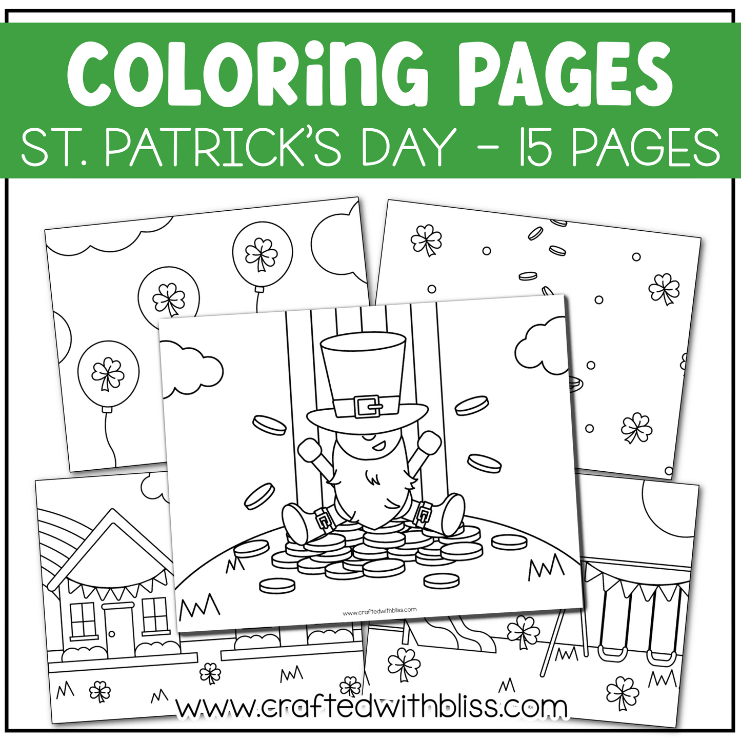 St. Patrick's Day Coloring Pages For Kids Background Scene