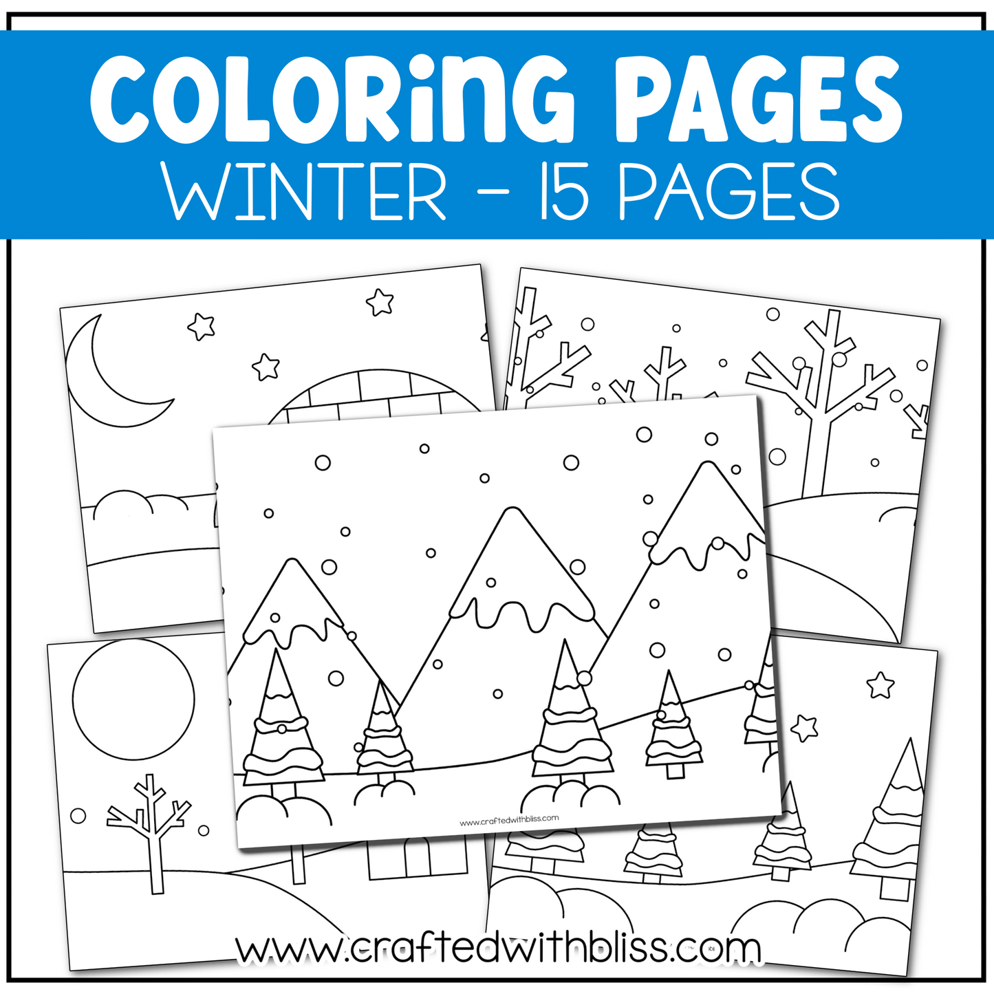 Winter Coloring Pages For Kids Background Scene