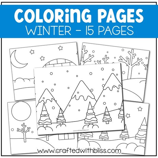 Winter Coloring Pages For Kids Background Scene