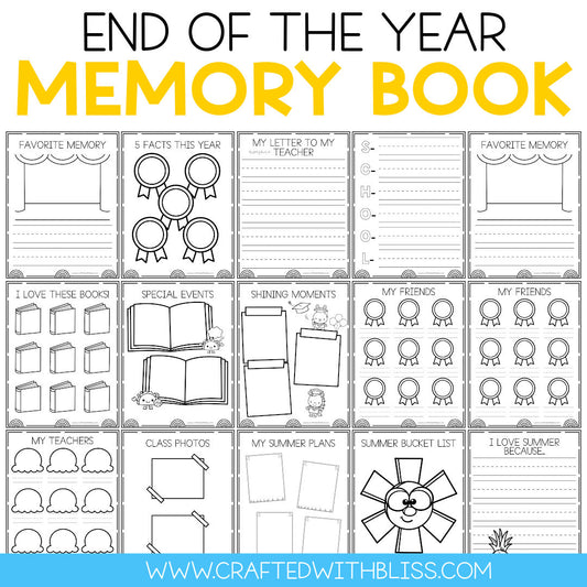 End of the Year Memory Book (K - Third Grade)