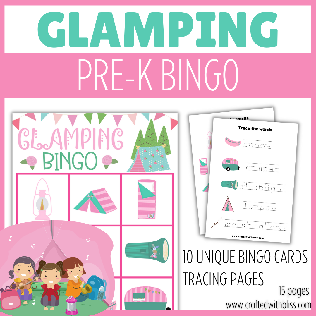 10 Glamping BINGO For Preschool Kindergarten