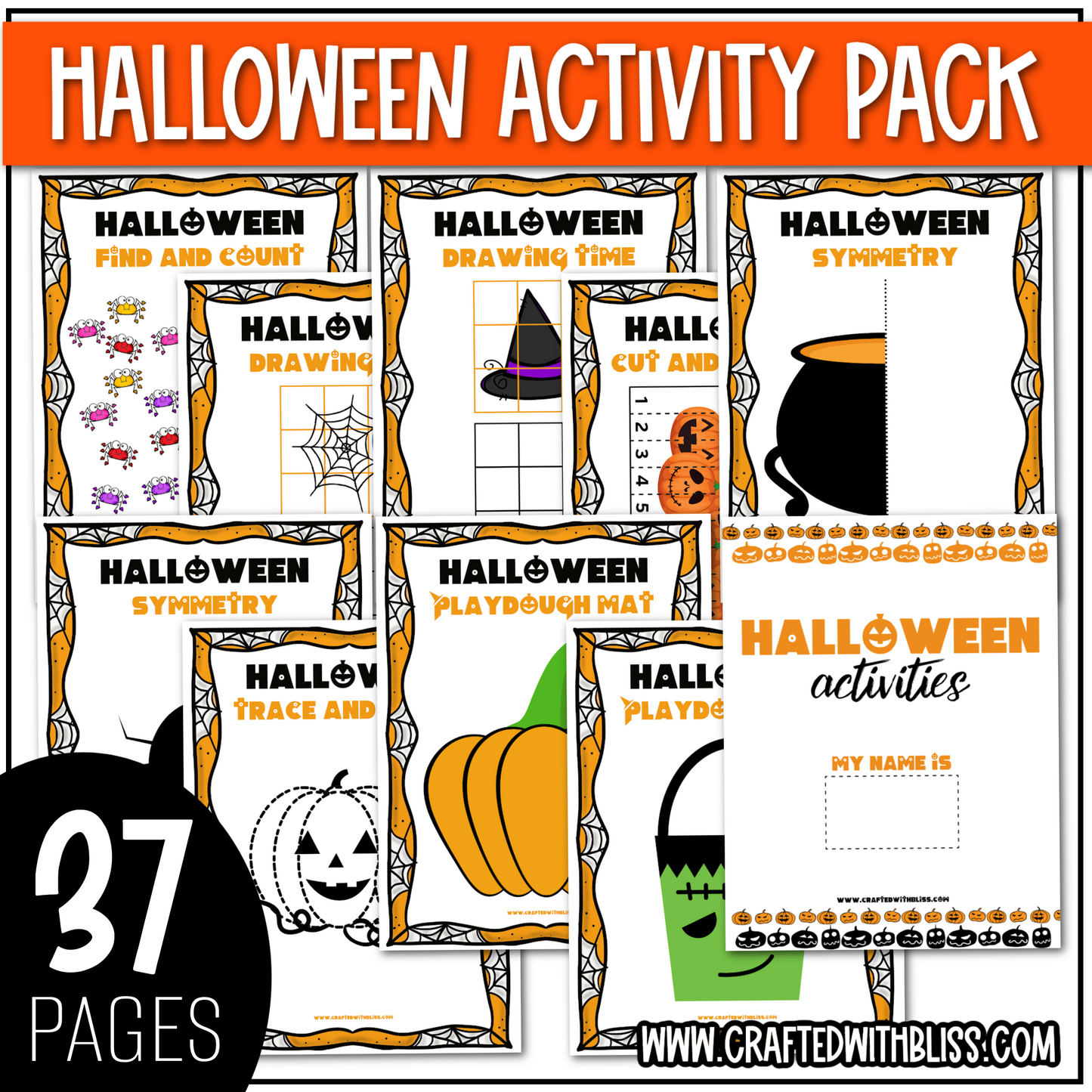 Printable Halloween Games And Fun Activities Pack For Kids Game Bundle