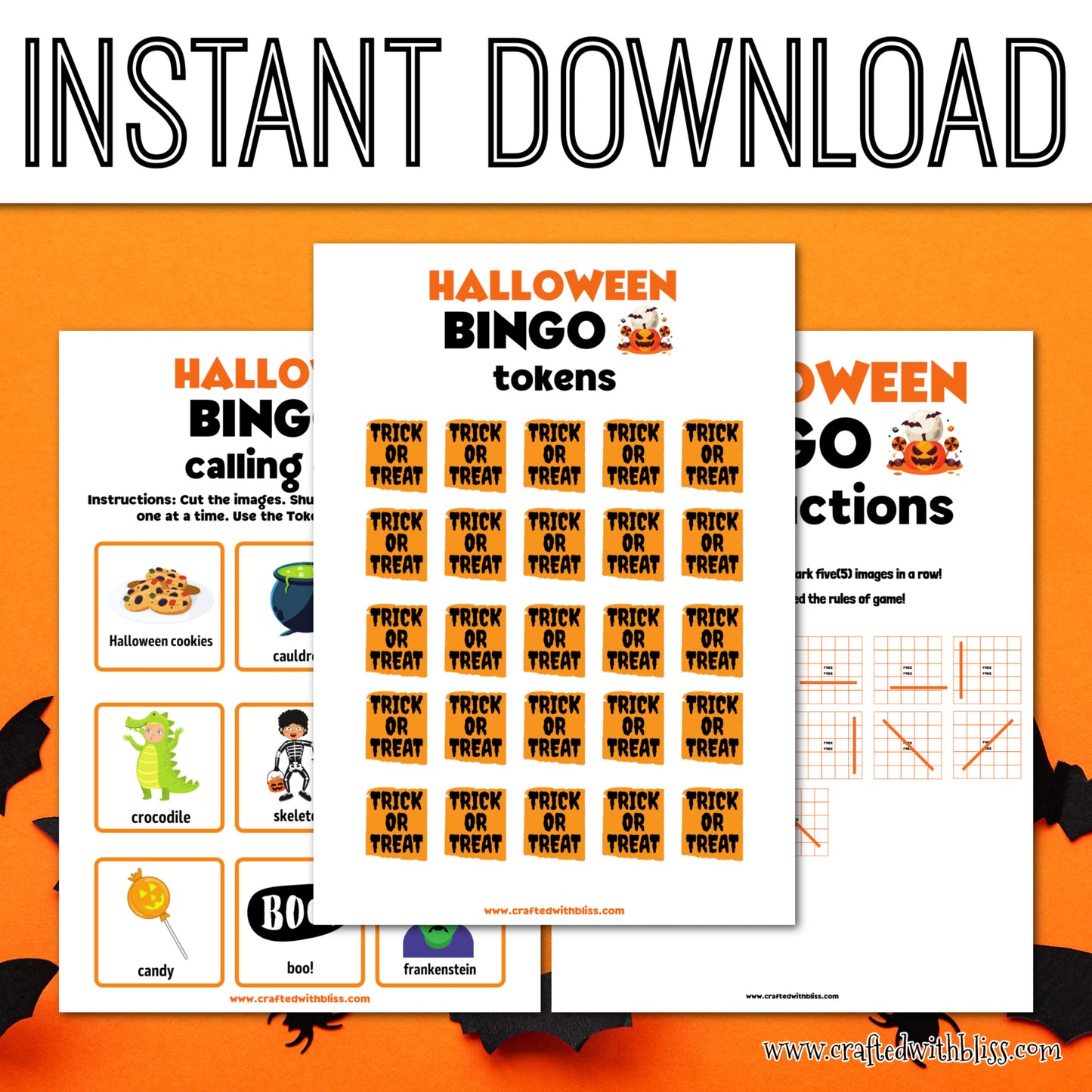 Halloween Bingo For Kids - 30 Cards