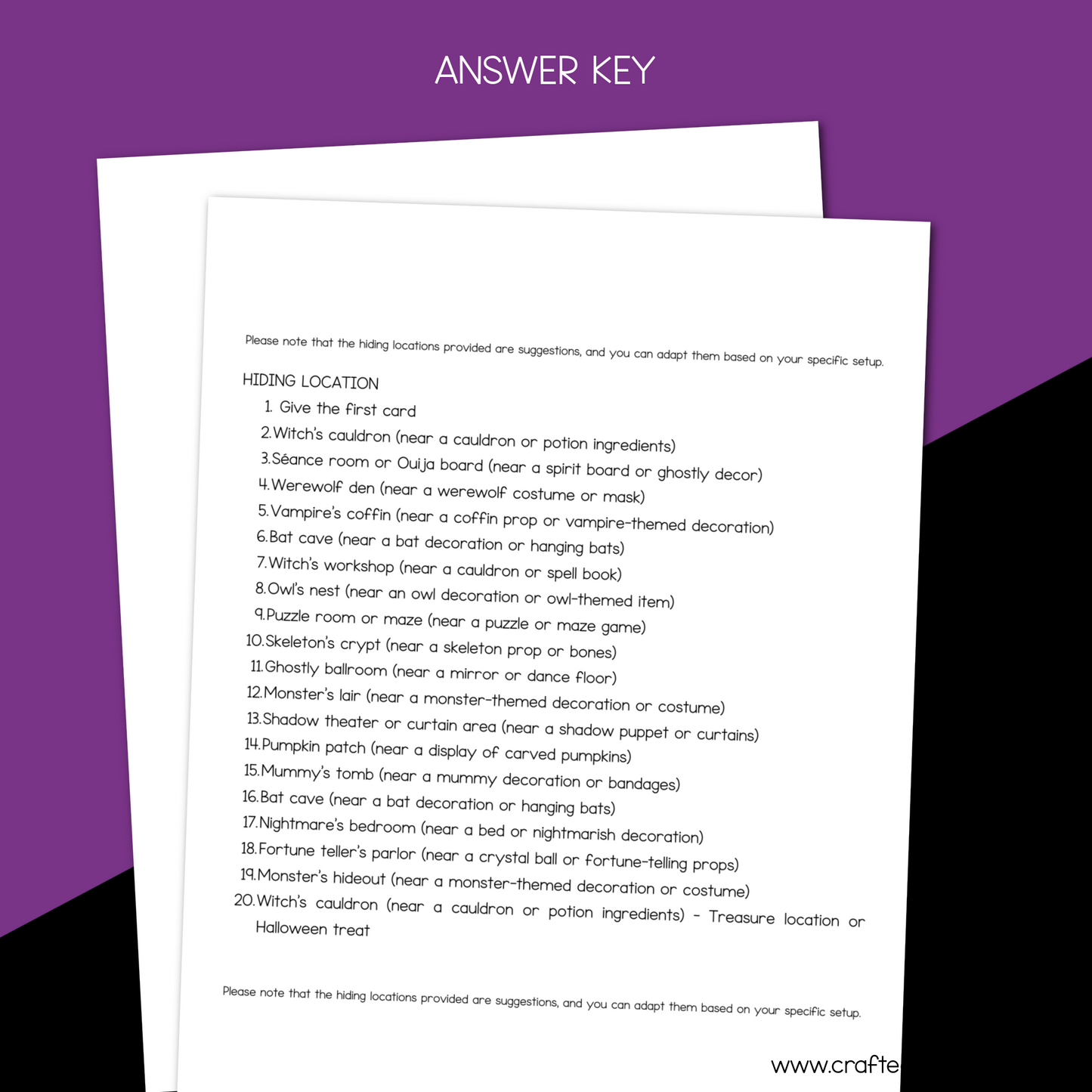 The Ultimate Halloween Scavenger Hunt Riddle Clues For Kids | Halloween Treasure Hunt Activity